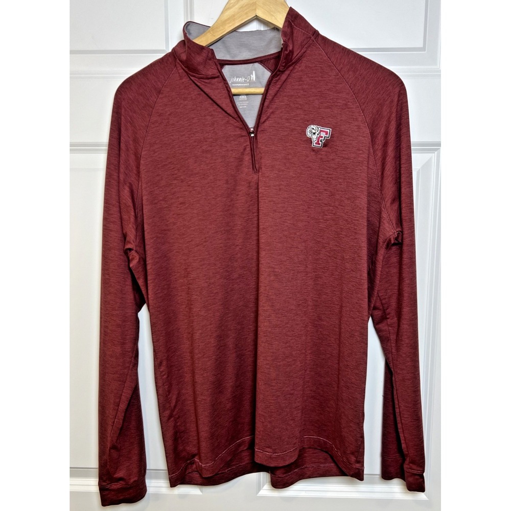 Johnnie-O Fordham 1/4 Zip Performance Medium Maroon UPF50 Freeborne HS Grad Gift